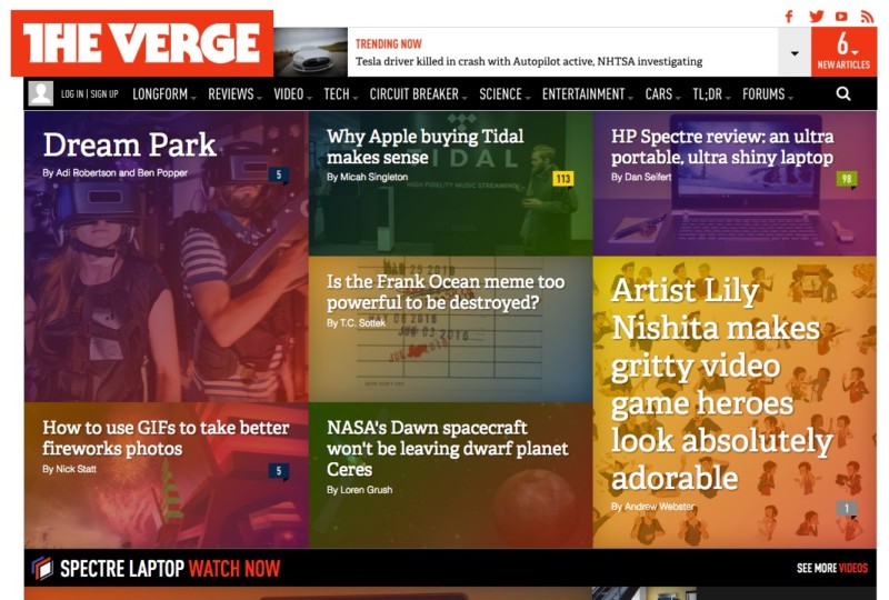 Technology niche blog: The Verge.